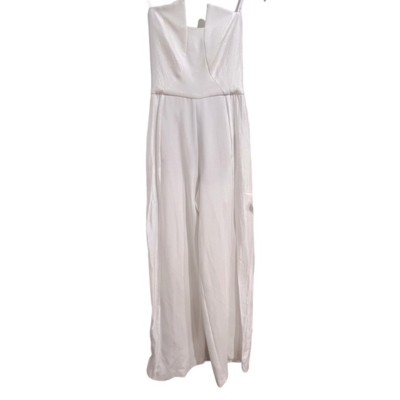 Sold * Black Halo Lena Tuxedo Strapless white Jumpsuit size 4 - Picture 6 of 10